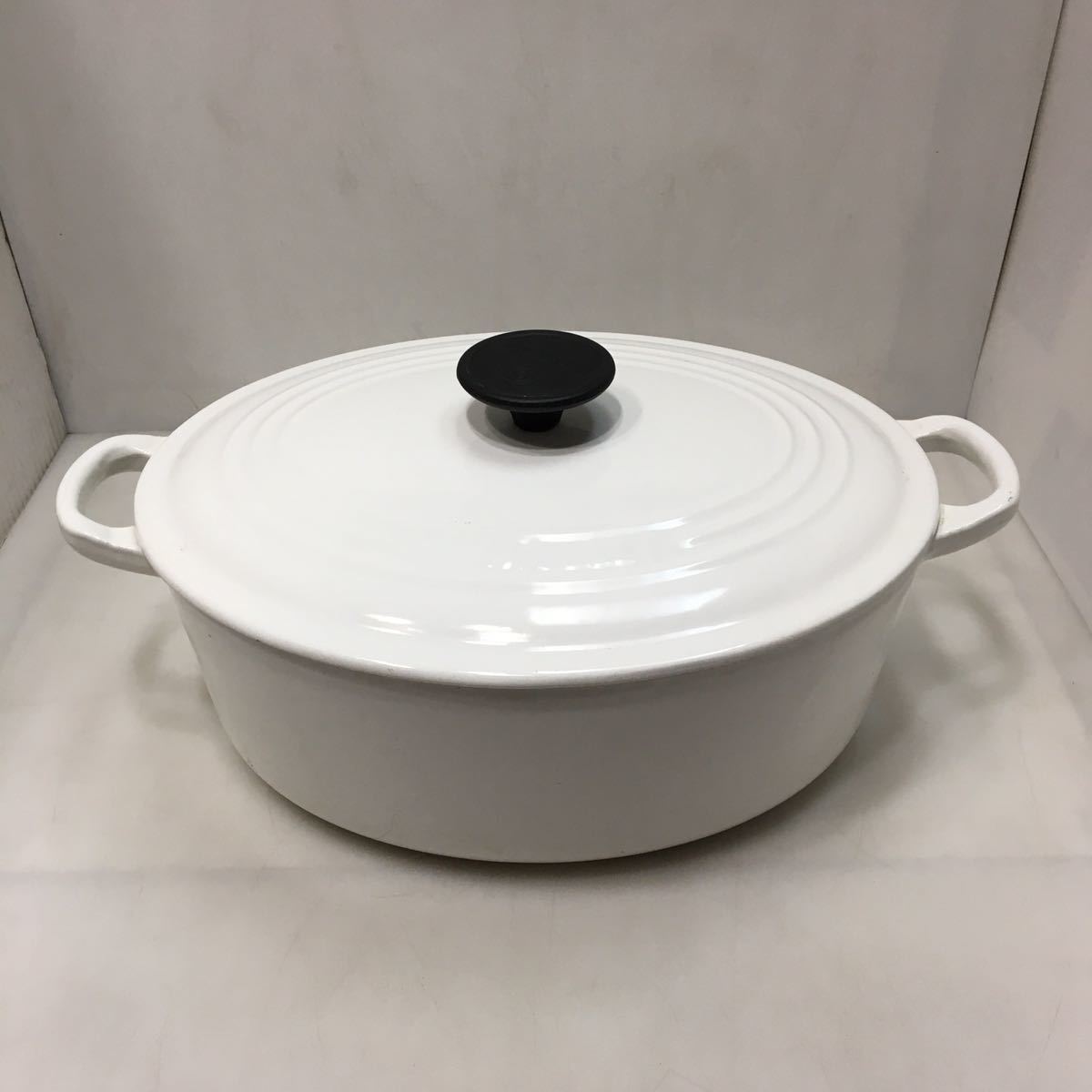 26-3 LE CREUSET ルクルーゼ 27センチ オーバル 鍋 ホワイト キッチン