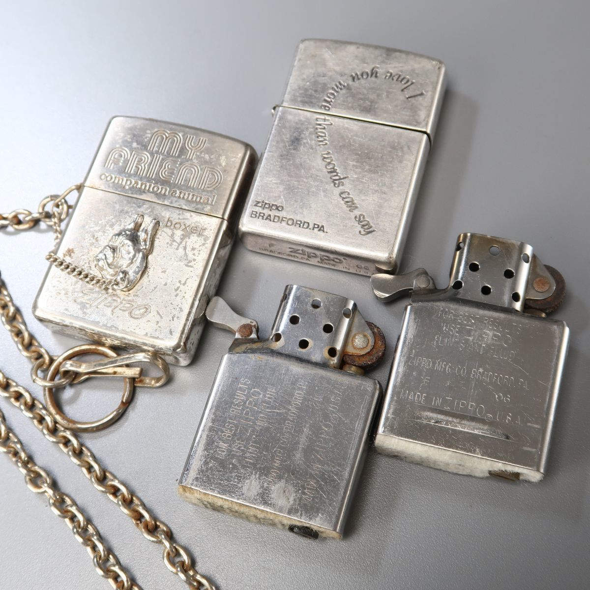 GJ4092：zippo/ジッポー オイルライター ポケットクロック 5点セット 