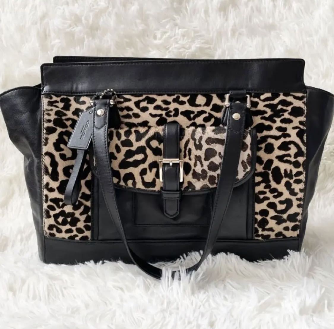 コーチ COACH/トートバッグ ハンドバッグ/レオパード 豹柄 型押し ロゴ 