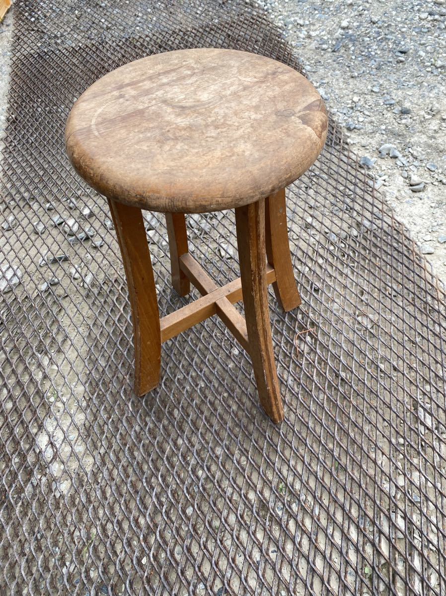 アンティーク 角椅子 ビンテージ 木製 木製スツール 昭和レトロ 店舗