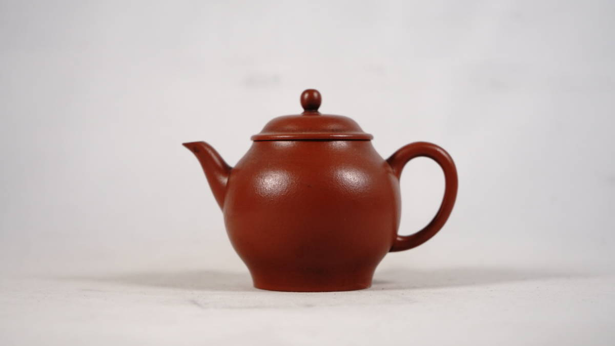 0707-1 唐物 朱泥 急須 文字刻あり 競媚清香 在銘 茶道具 煎茶道具