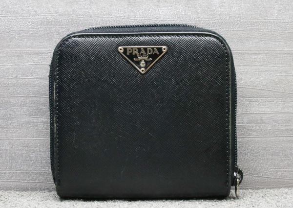 PRADA サフィアーノレザー 二つ折り財布 ネロ