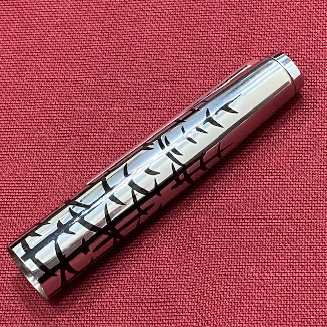 53288 旧型 PILOT CUSTOM 冬木立 ペン先18K-WG F 蝕刻 スターリング
