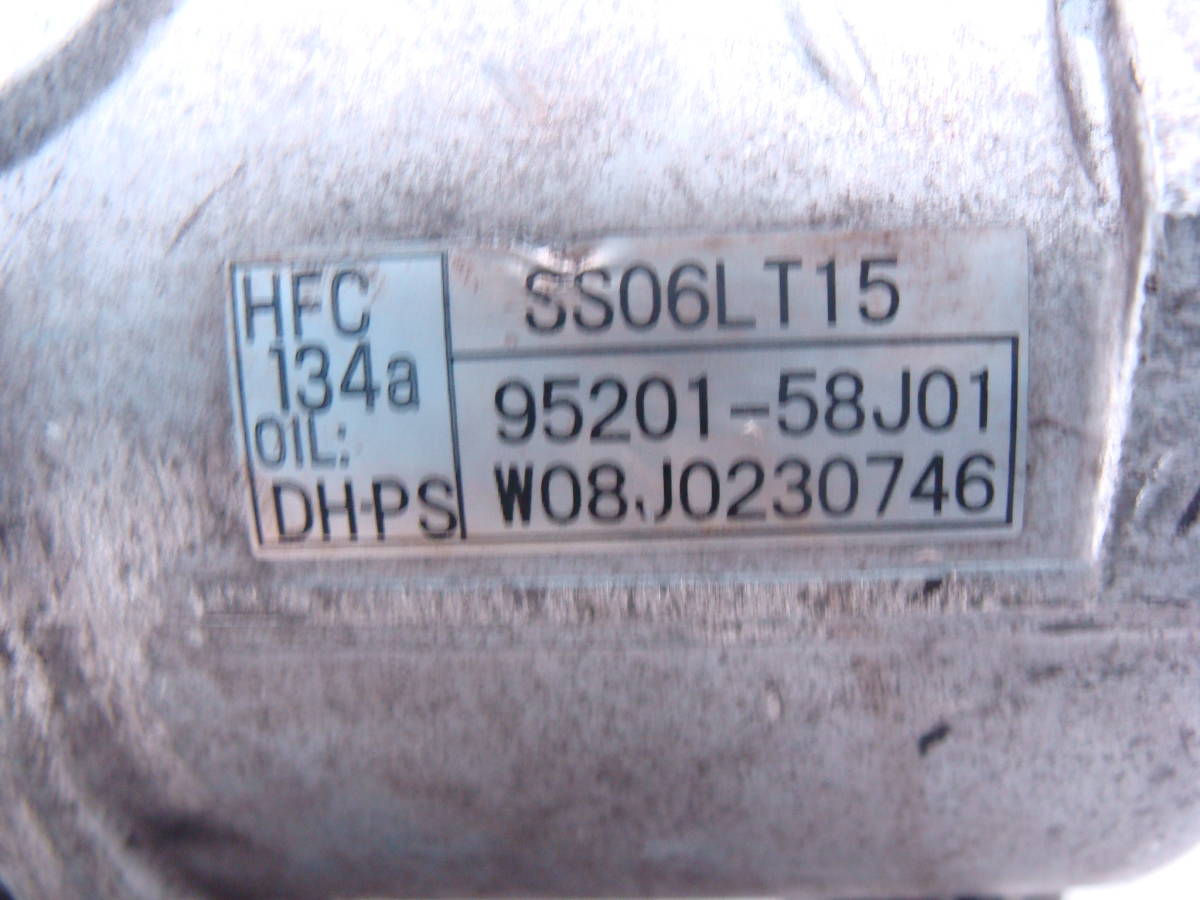 EL22618　MH22S　ワゴンR　エアコンコンプレッサー　95200-58J01　95201-58J01　51638km mh22s ワゴンr エアコンコンプレッサーの通販 ジムニー セルボ 日々の整備ブログ