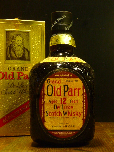 特級 Grand「Old Parr」DeLuxe 12年 旧ボトル 1980年代以前流通 オールドパー 斜立ボトル 正規輸入 750ml 43度　特Old Parr・12-0629-B