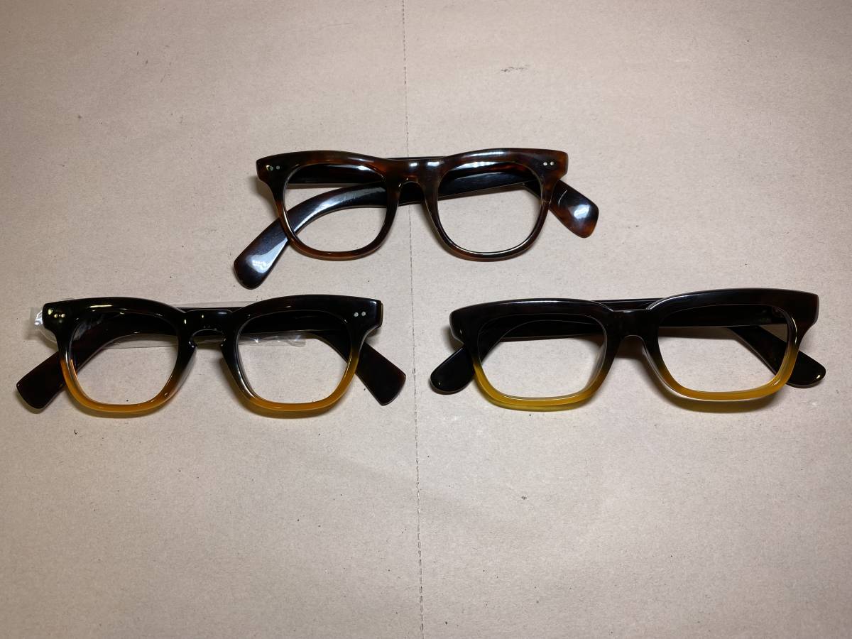 ☆鼈甲めがね　3つまとめ　レンズ無し　べっ甲　ファッション☆A-23