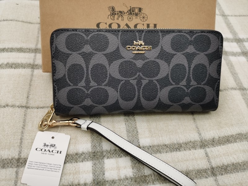 コーチ COACH 長財布 財布 ロング ジップ ストラップ付き ラウンド