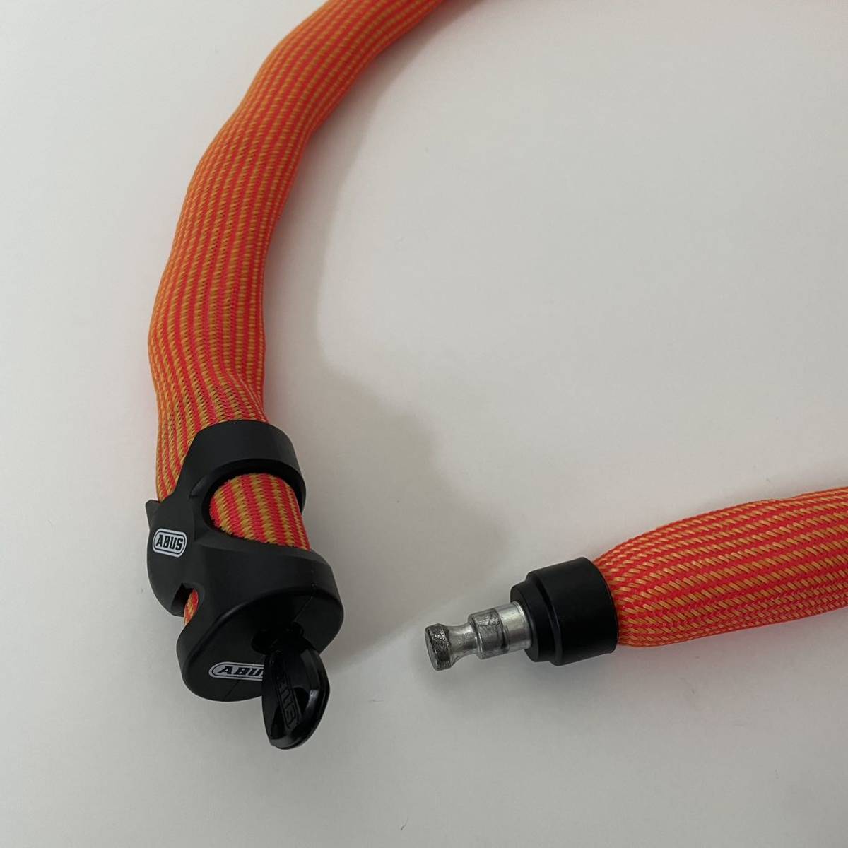 最終出品半額セール!!【美品】ABUS アブス IVERA CHAIN 7210/110 イベラチェーン SPARKLING ORANGE バイクロック 盗難防止
