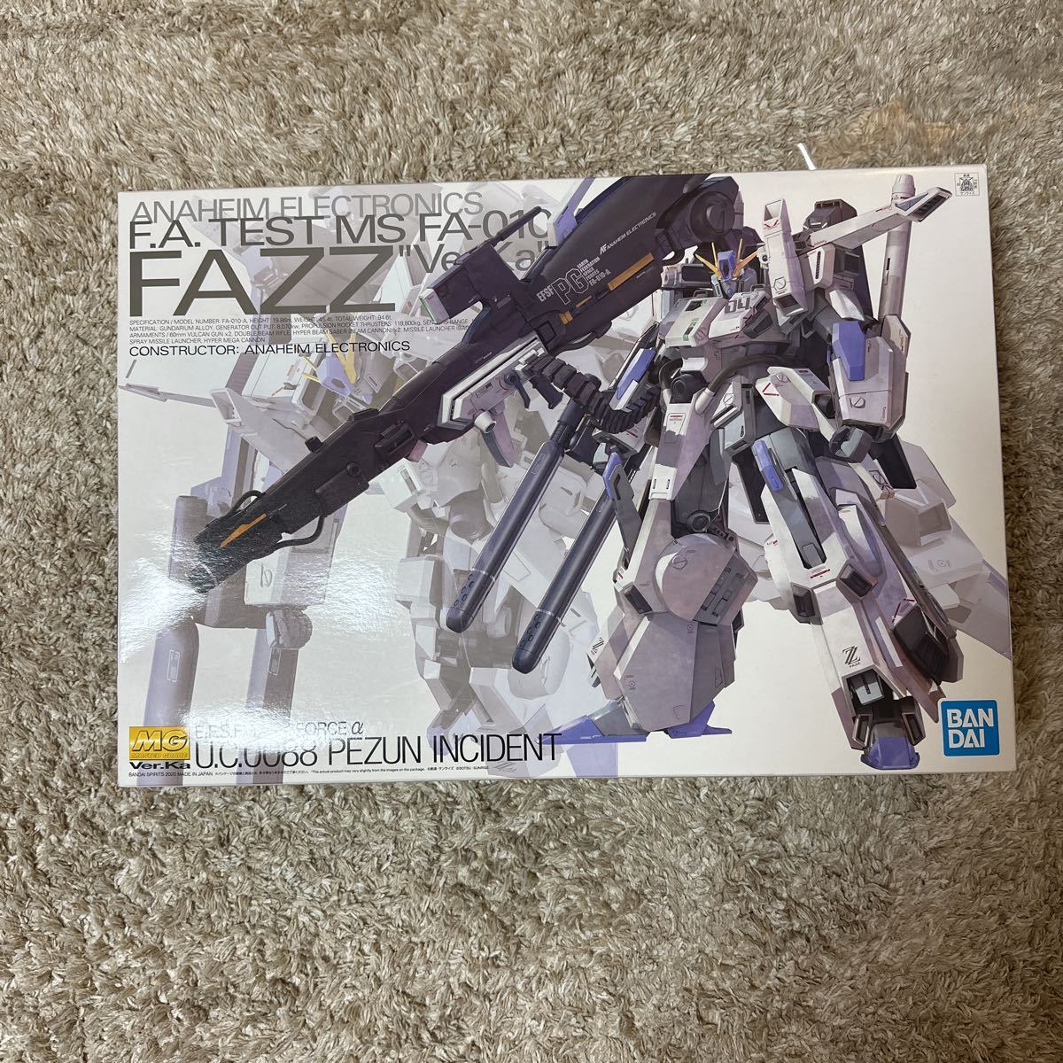 F.A TEST MS FA-010-A FAZZ Ver.Ka ガンダム 未組立 ガンプラ 1/100 