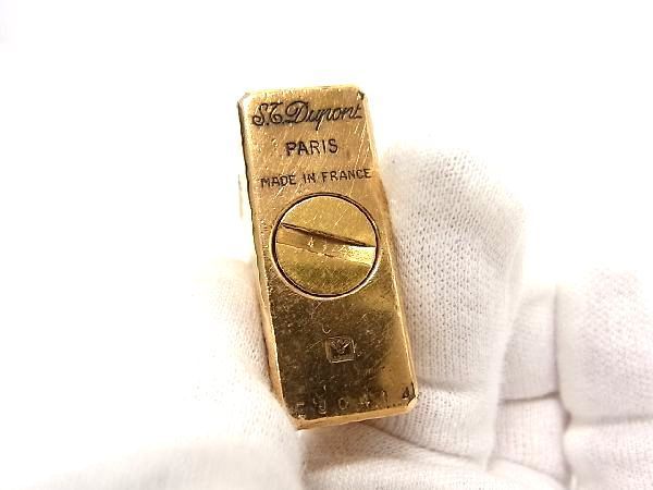 1円 ■美品■ S.T.Dupont エス・テー・デュポン ライン1 スモール 高級ガスライター ローラーガスライター 喫煙グッズ ゴールド系 AN2475 エス・テー・デュポン 1円 □美品□