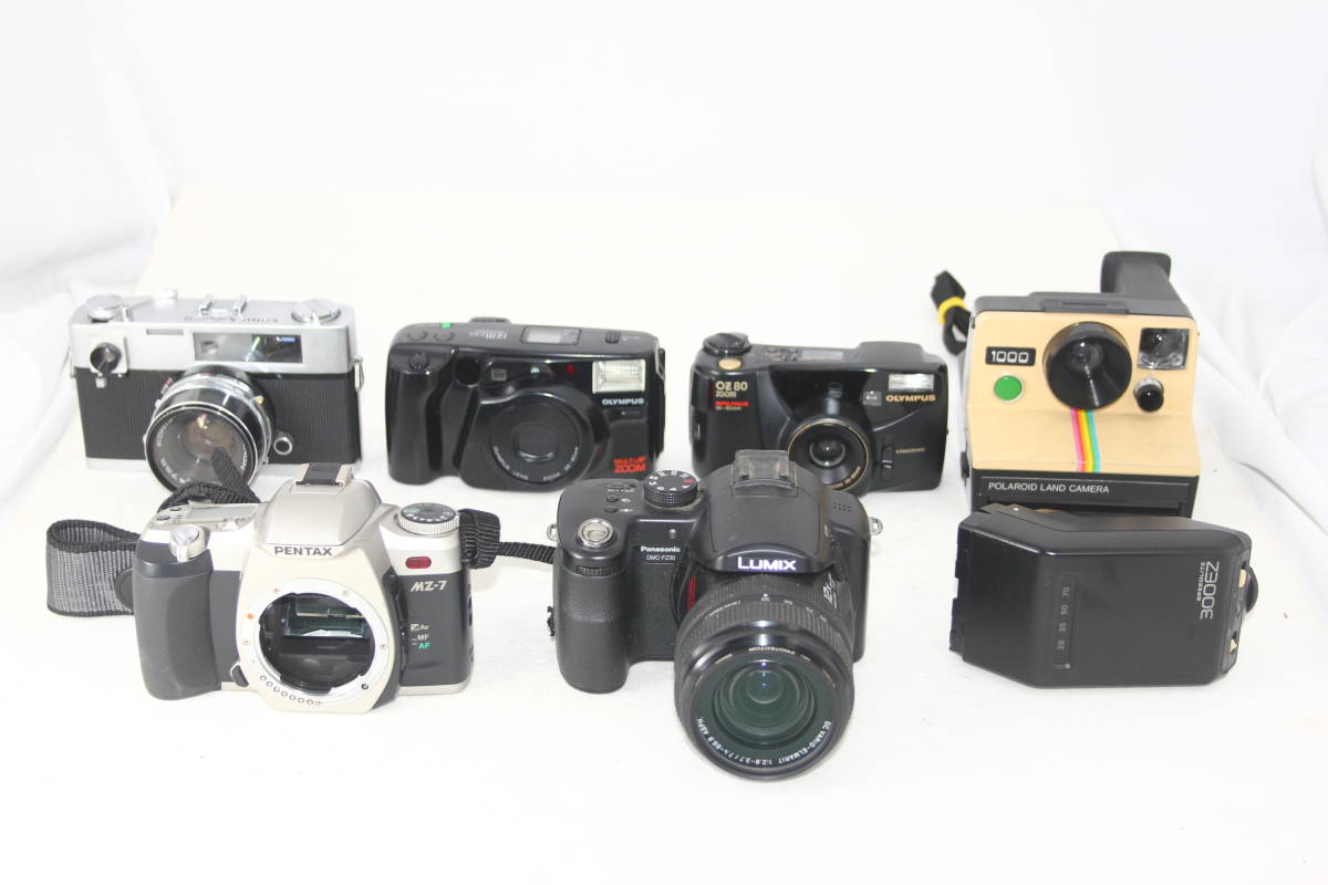 【カメラ6台＋ストロボまとめ売り】Canon・Panasonic・OLYMPUS・PENTAX #0093-308