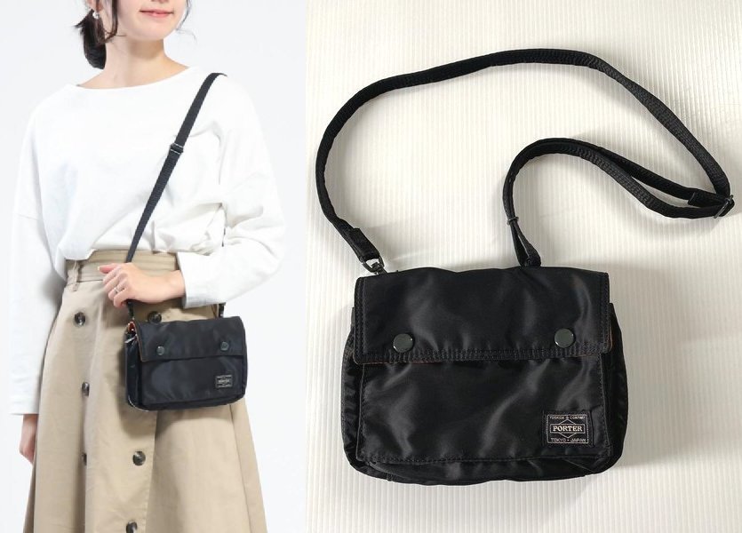 美品　PORTER　タンカー　2WAYショルダーバッグ　ショルダーポーチ　黒 PORTER ポーター TANKER タンカー 2WAY ショルダーバッグ ブラック 黒
