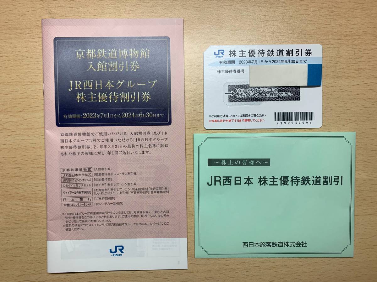 JR西日本 株主優待鉄道割引、京都鉄道博物館入館割引券、グループ株主  
