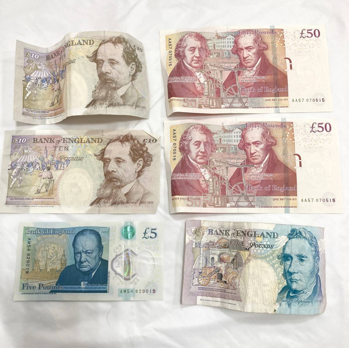 50ポンド紙幣 旧紙幣【イギリス旧紙幣】150ポンド 493 【1円スタート】イギリス 旧ポンド紙幣 50ポンド×2 10ポンド×2 5