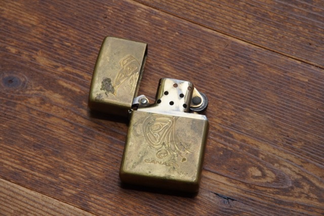 古い　zippo bradford.pa. made in usa XIV J　zippo ライター　ジッポ　98年と思われます。canada 鳥　底面にzippo bradford pa
