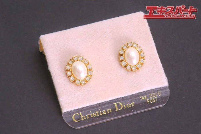 Christian Dior ディオール 14K GOLD POST ピアス フェイクパール