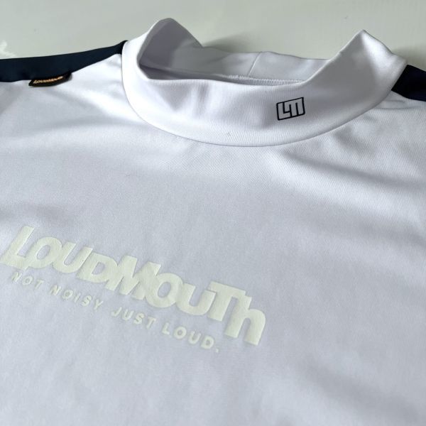 ★特価品★LOUDMOUTH　ラウドマウス メンズ 半袖モックネックシャツ WH≪サイズXL≫