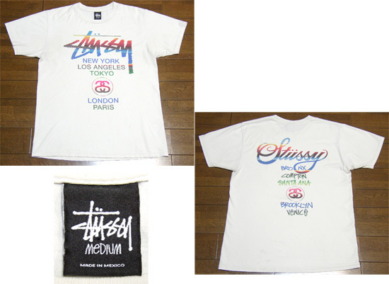 ○ Stussy ステューシー MADE IN MEXICO メキシコ製 ワールドツアー T