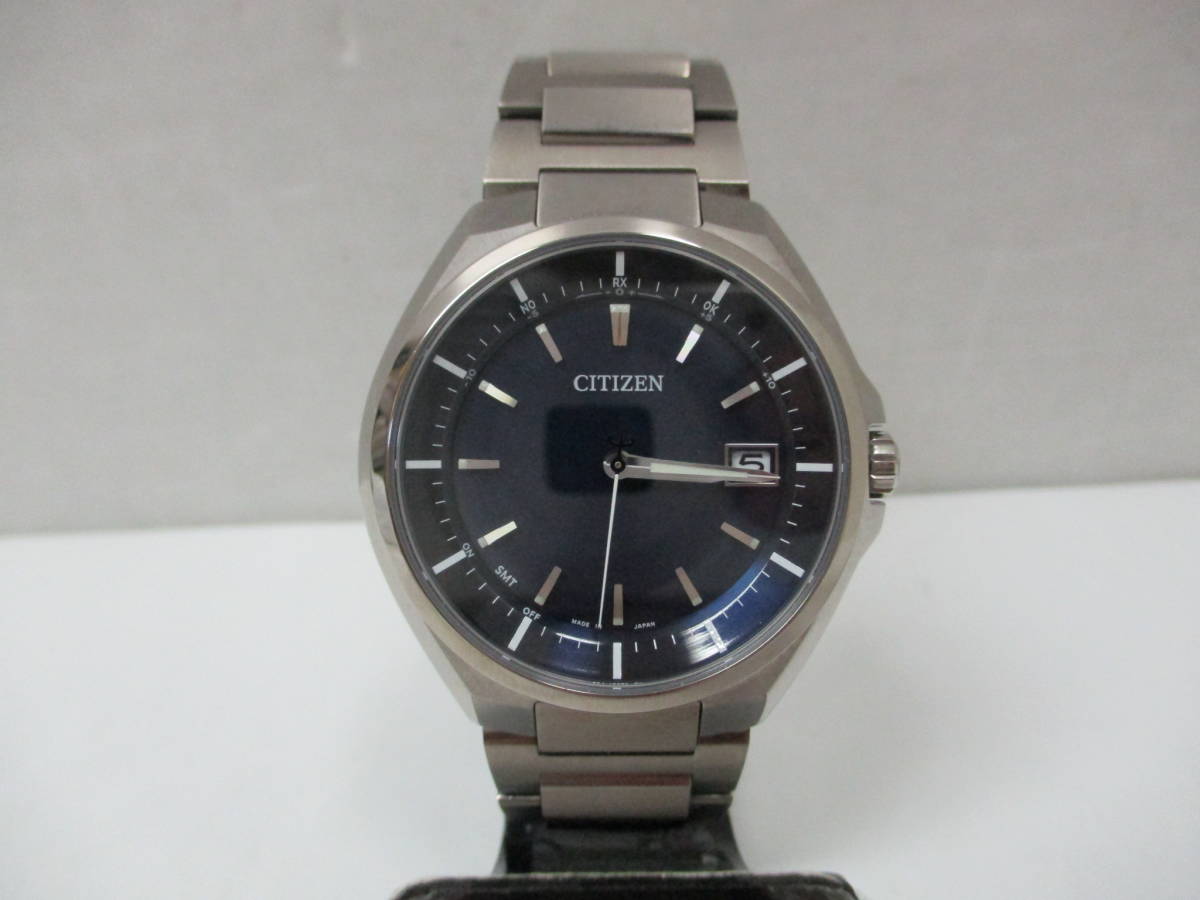 CITIZEN シチズン アテッサ ダイレクトフライト デイト エコドライブ ソーラー電波時計 腕時計 チタン 風防キズあり