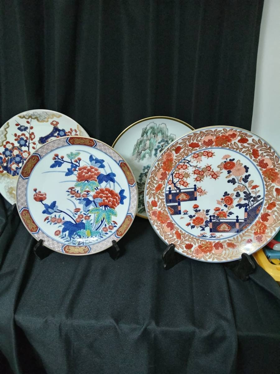 有田焼 大皿4品 金彩染錦 37センチ～40センチ