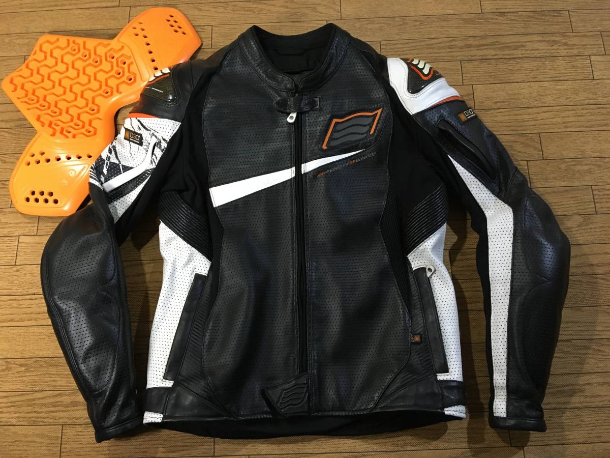 HYOD ST-X DEVAC D3O 夏対応 牛革パンチングレザーレーシングJKT LLサイズ 身長172-176cm 肩/肘/背/胸部D3Oパッド付き