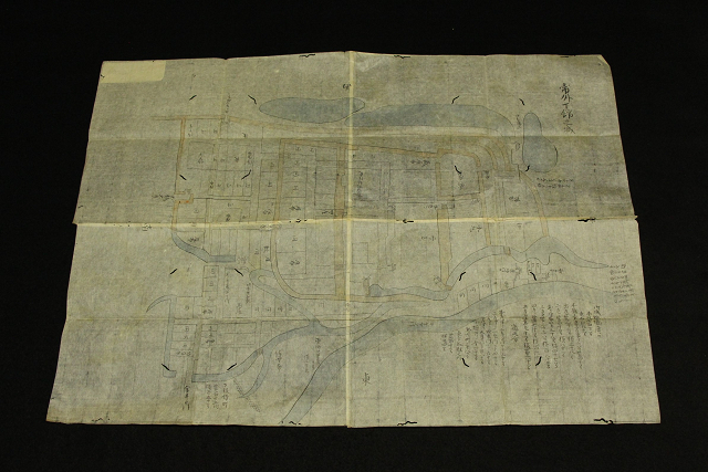 ☆南美☆常陸水戸　下館城　土浦　古地図（検）甲冑・鎧・武器・武具・鎧部品・馬具・火縄銃・弓・古書・古地図 99&frasl;01〕明治4年の土浦城地図