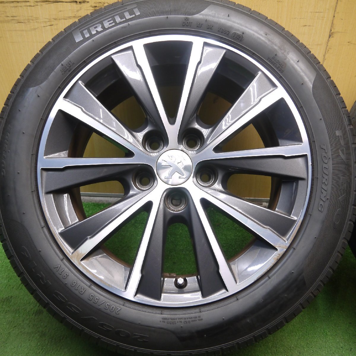 16インチ プジョー純正 7J+44 108 中古アルミホイール【4本セット