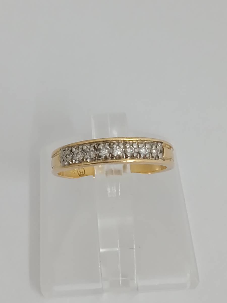 K18 Pt900 ダイヤ付 リング約2.3g＃11 11号 指輪