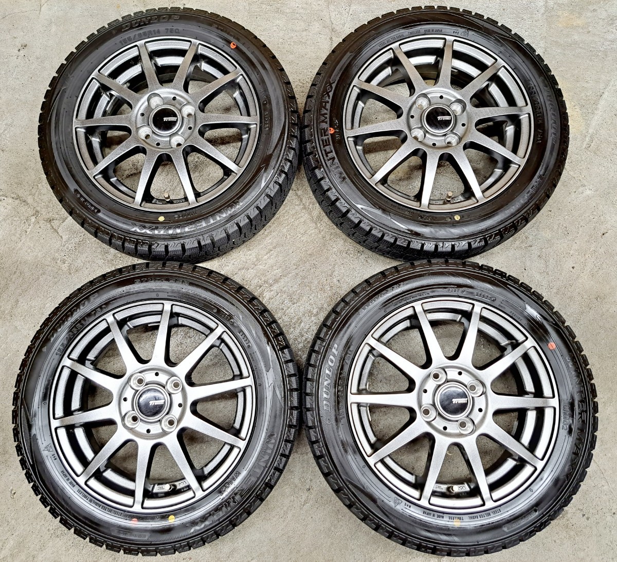 美品】 ホイールタイヤ 2022年 155/65R14 ダンロップ スタッドレス