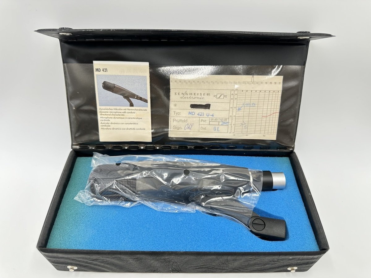 ◎【新品】SENNHEISER ゼンハイザー MD421 U4 ダイナミックマイク クジラマイク ドイツ製 単一指向性 200 143db 30Hz-17kHz 5段階(S～M)