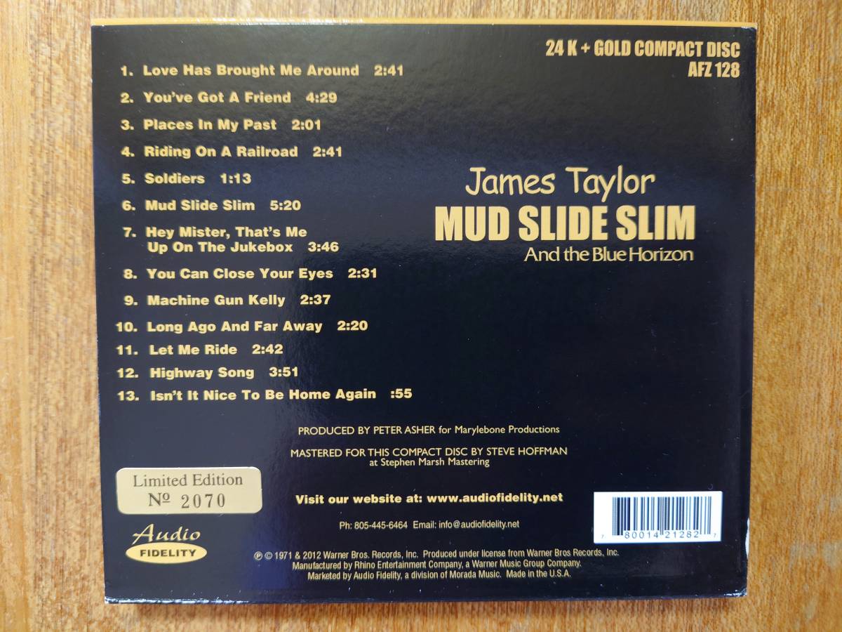 高音質 24KT＋GOLD CD/Audio FIDELITY】ジェームス・テイラー JAMES 
