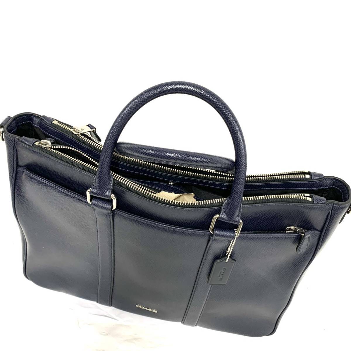 COACH コーチメンズ ビジネスバッグ ブリーフケース ネイビー系 現状品