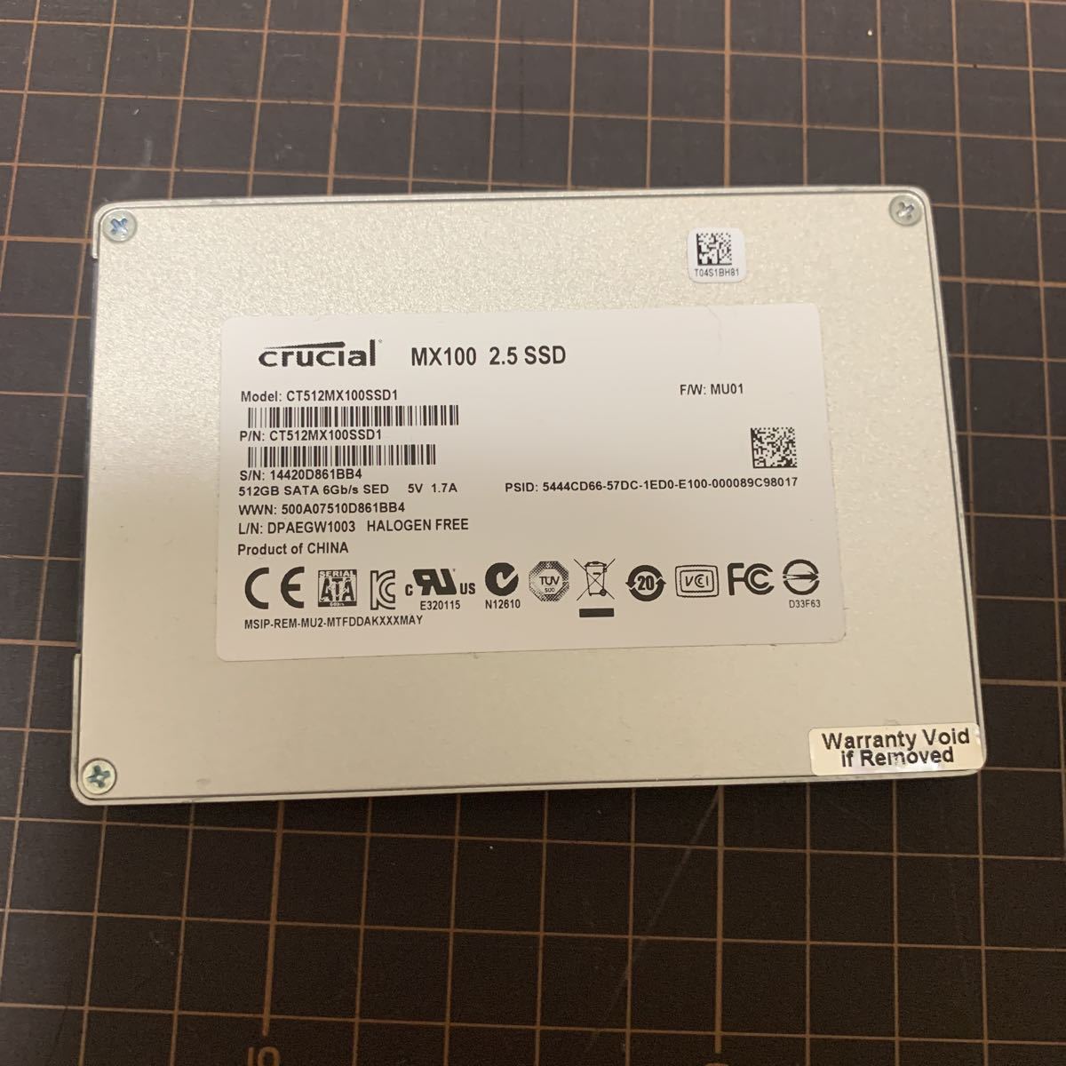 crucial SSD 512GB 正常判定