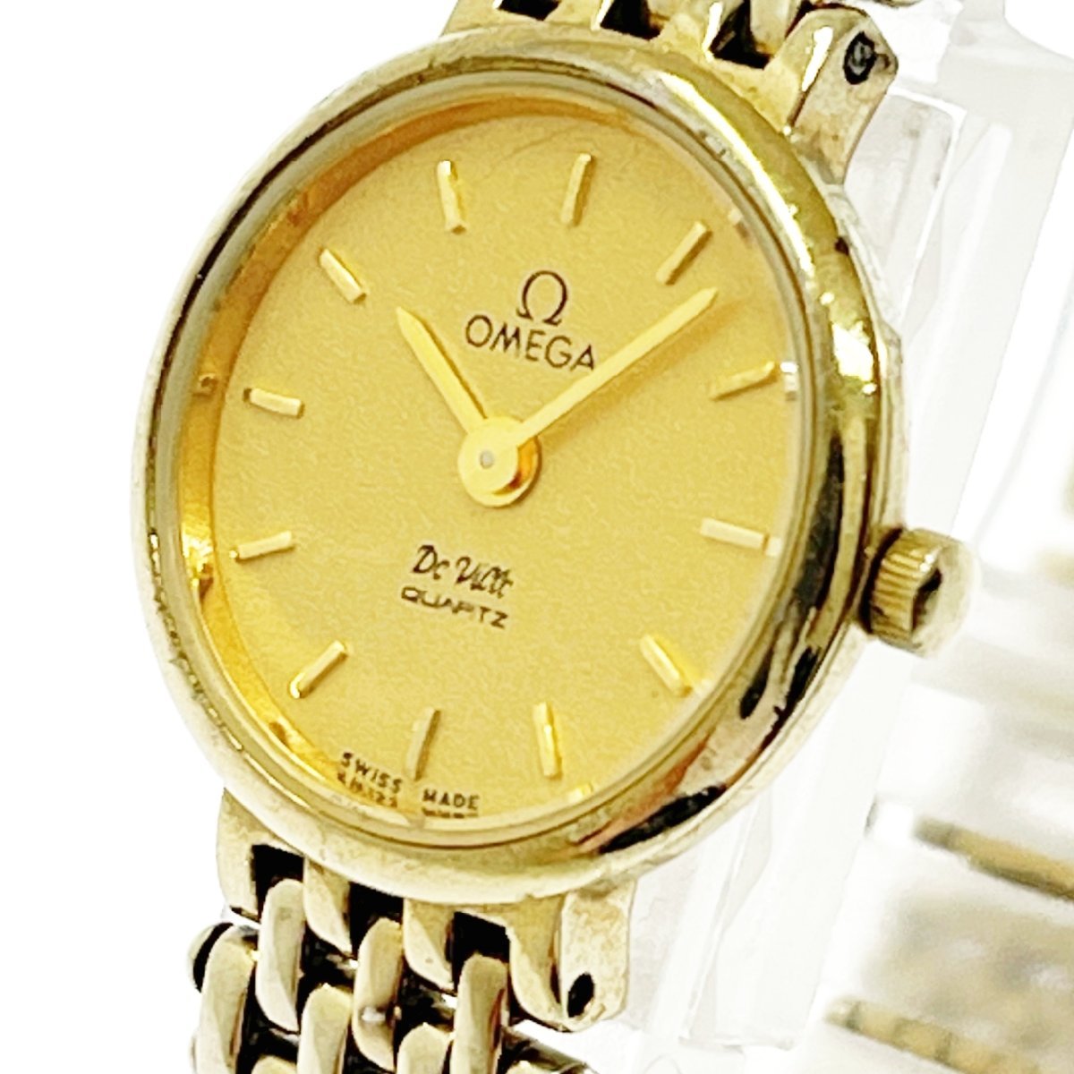 1円スタート】【訳あり品】OMEGA オメガ デビル GP ゴールド文字盤 