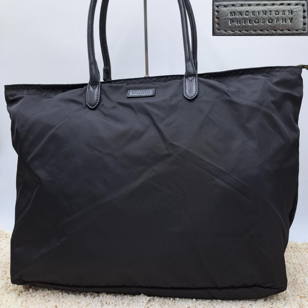 美品『MACKINTOSH』マッキントッシュ トートバッグ 黒 ゴールド 