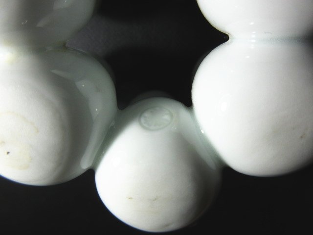 XU331◇長崎 平戸焼 横石嘉助 白磁 六瓢 蓋置 高さ4.5cm 黄布&元箱
