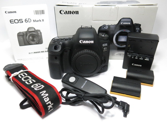 Canon EOS 6D MarkII ボディー純正＋社外製予備バッテリーレリーズ付 キヤノン [管CN900]