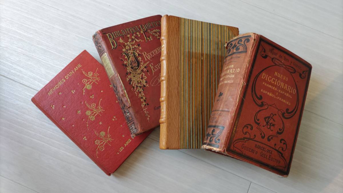 フランス産アンティーク洋書 古書 古い本 セット売り