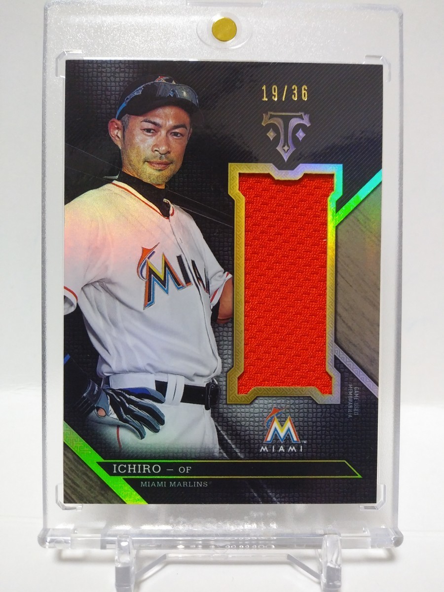 【36枚限定】イチロー/2016/Topps/TRIPLE THREADS/GAME-USED MEMORABILIA/実使用ジャージ封入カード/MIAMI MARLINS！！！