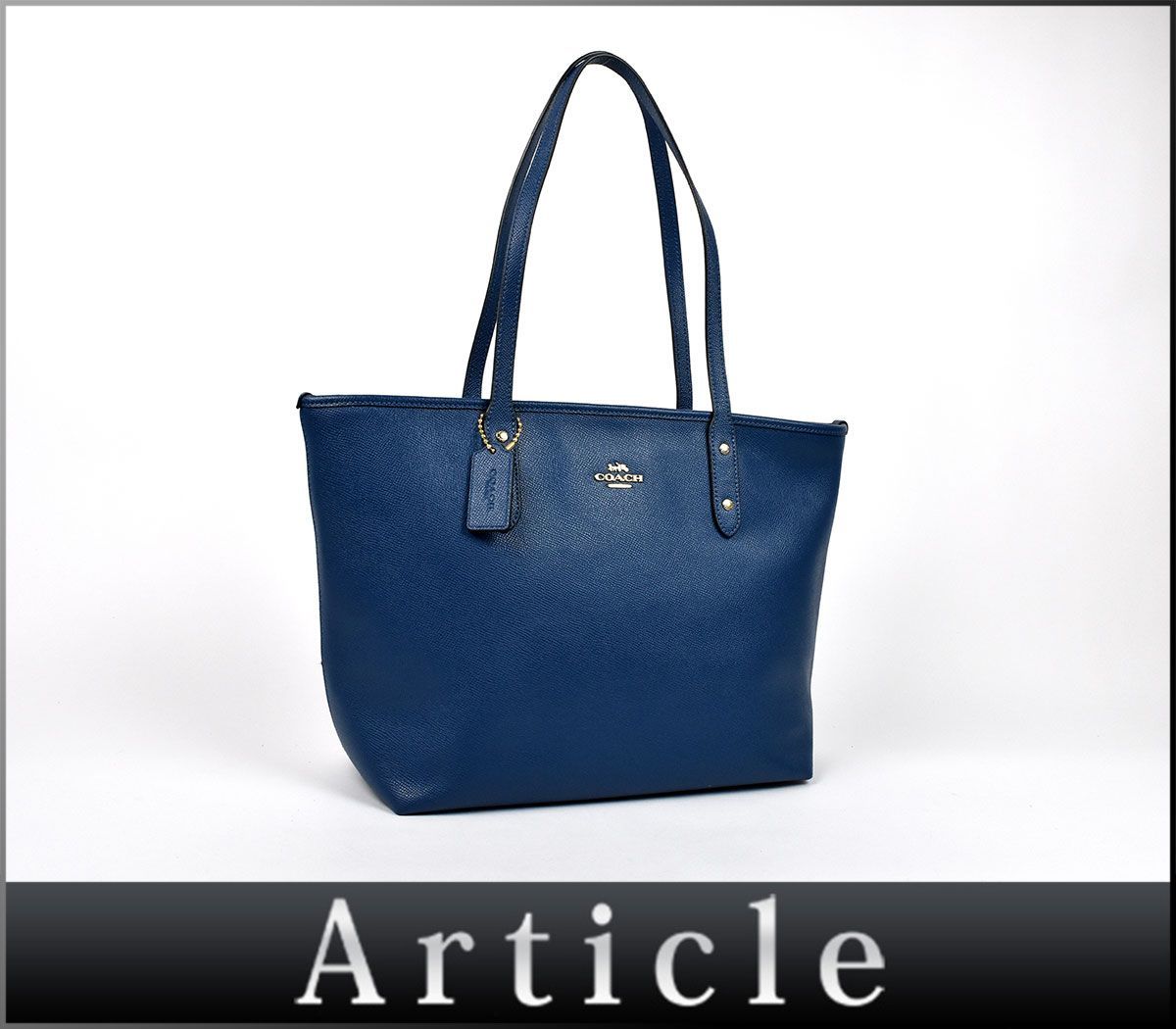 ✨COACH コーチ レザー ビジネス トートバッグ 2way ブルー A4 未使用級】COACH コーチ チャーリー A4収納 トートバッグ 2way