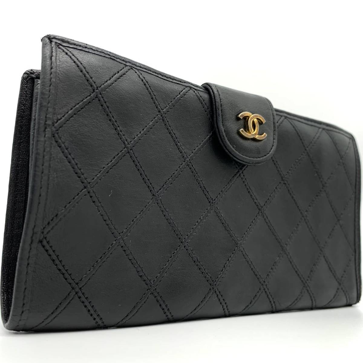 シャネル CHANEL ビコローレ ラムスキン マトラッセ ココマーク - W