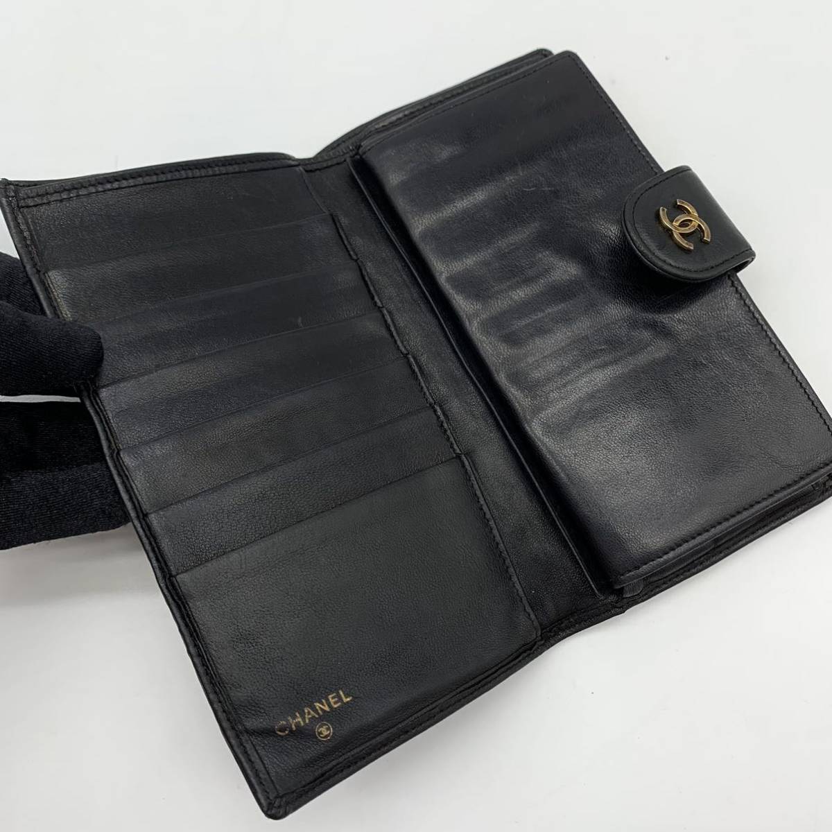 シャネル CHANEL ビコローレ ラムスキン マトラッセ ココマーク - W
