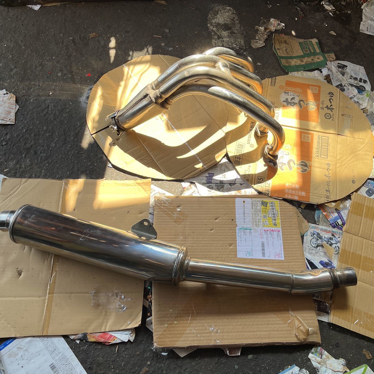 中古 スズキ 純正 バイク 部品 イナズマ400 サイレンサーマフラー 純正 