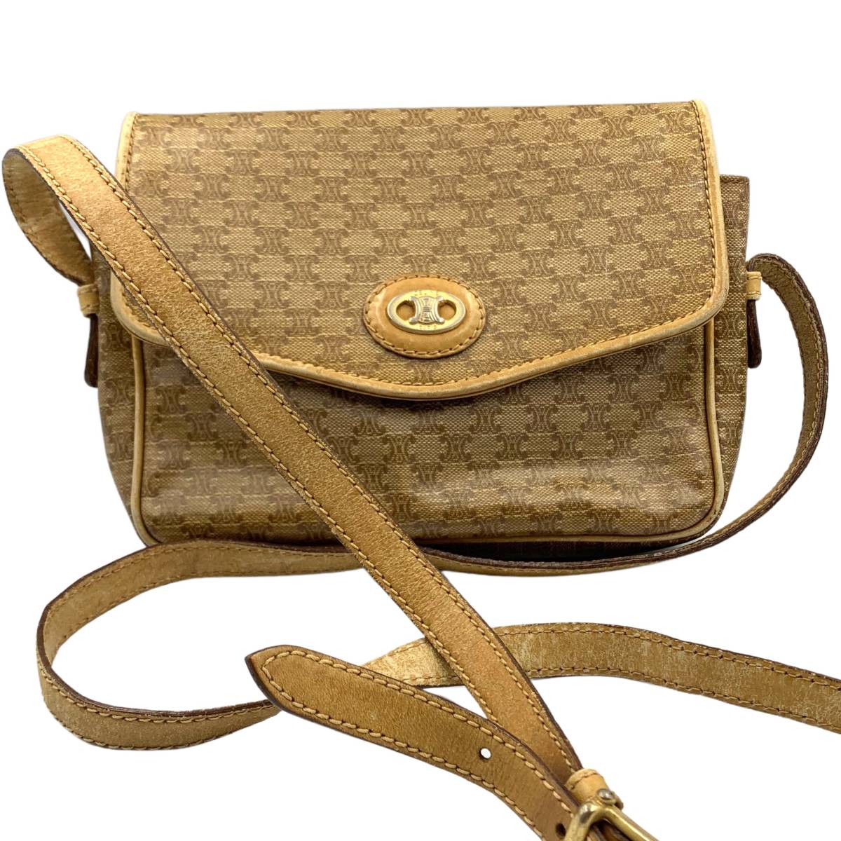 CELINE ショルダーバッグ 金具 トリオンフ イタリア製 ベージュ