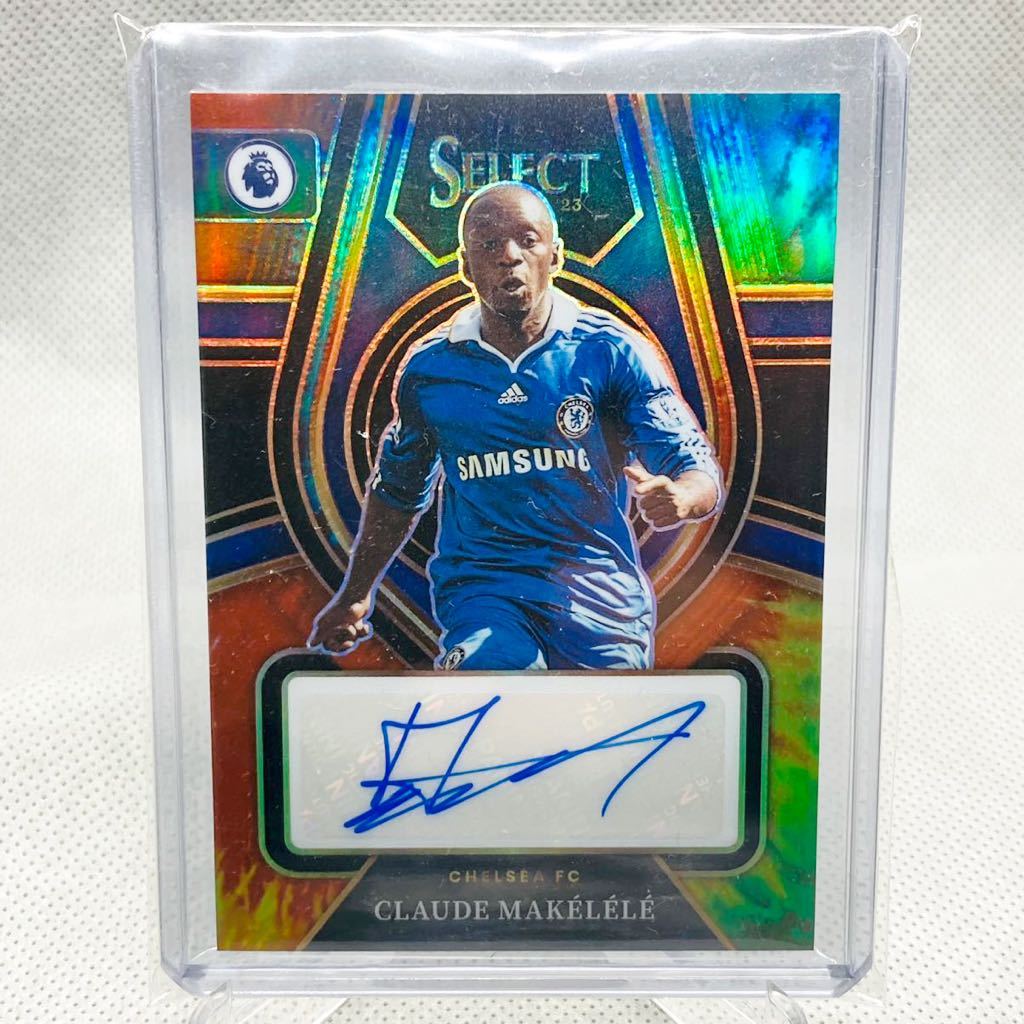 Claude Makelele 2022-23 Select Premier League Tie-Dye Prizm Auto 