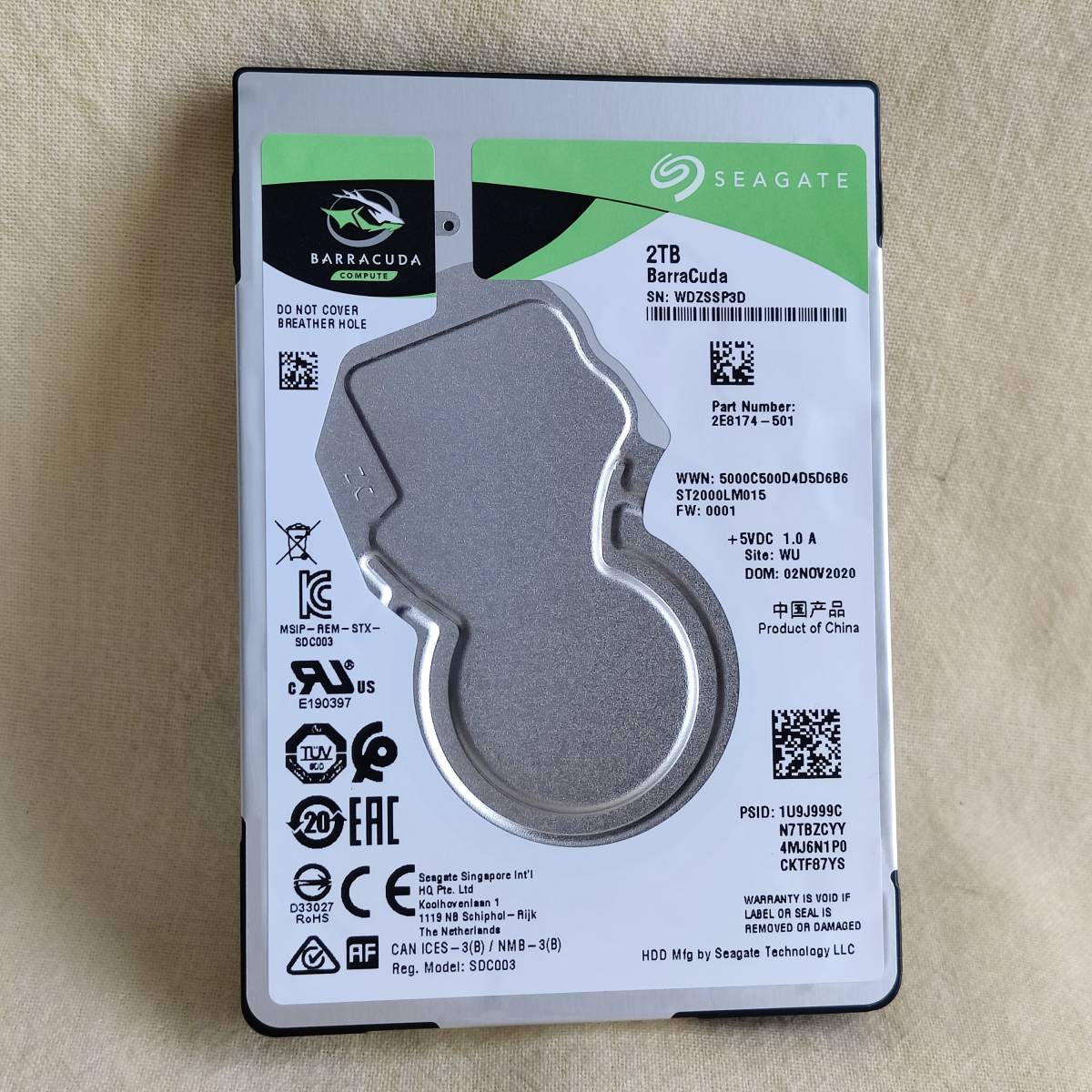 Seagate 2TB BarraCuda 2TB, 6.0Gb (ST2000LM015 【ZSSP3D】SEAGATE