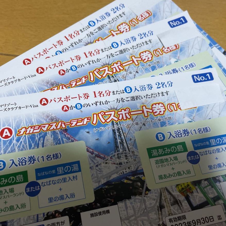 ナガシマスパーランド パスポート券 3枚セット ナガシマスパーランド