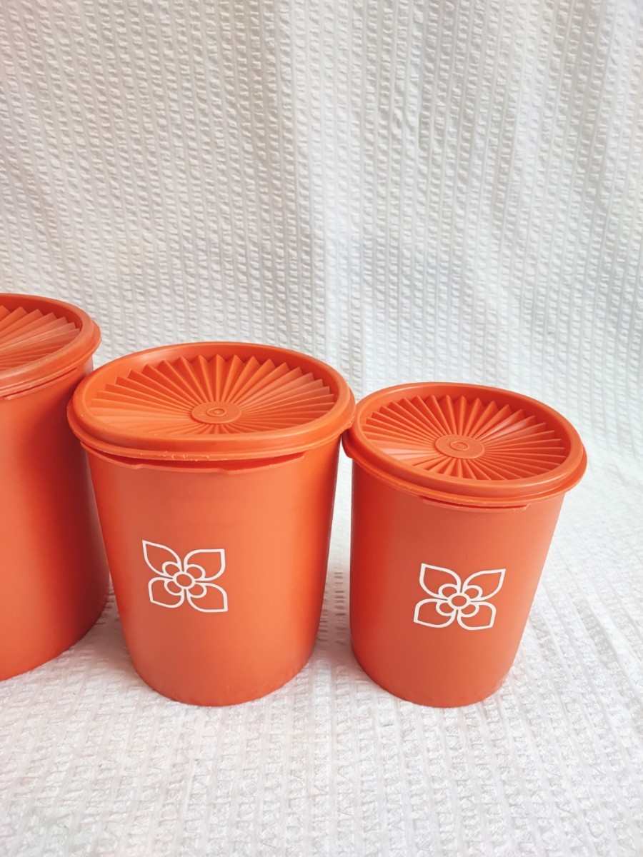 昭和レトロ Tupperware デコレーター タッパーウェア オレンジ 4点 昭和レトロ Tupperware デコレーター タッパーウェア オレンジ 4点