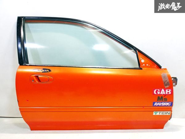 ＊ホンダ 純正 EJ1 シビック クーペ フロント ドア パネル 外装 ガラス 付 右 右側 運転席 オレンジ パール EG3 EG4 EG6