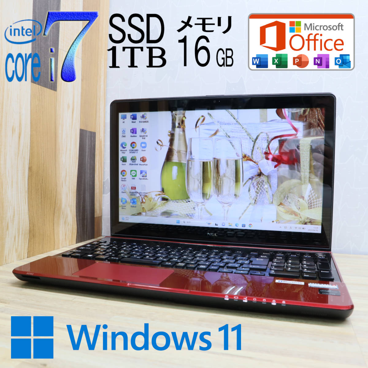 なんと！新品SSD1TB メモリ16GB★超美品 最上級4コアi7！★LS550M Core i7-3610QM Webカメラ Win11 MS Office2019 Home&Business★P53247
